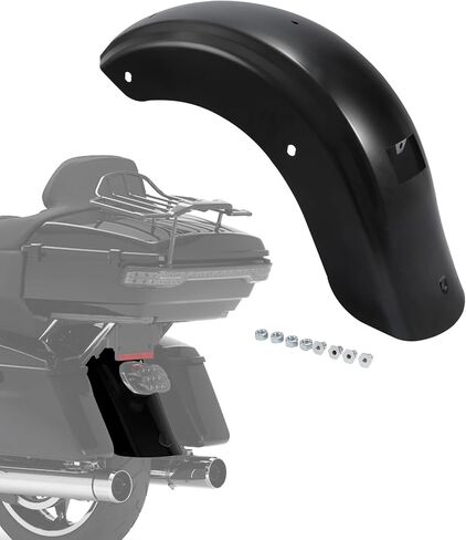 TCT-MOTORPARTS Vivid Black Rear Fender Fit For Harley Road Street Glide 09-23 CVO Limited 16-22 Road King Special FLHRXS 2017-2025 in Saudi Arabia