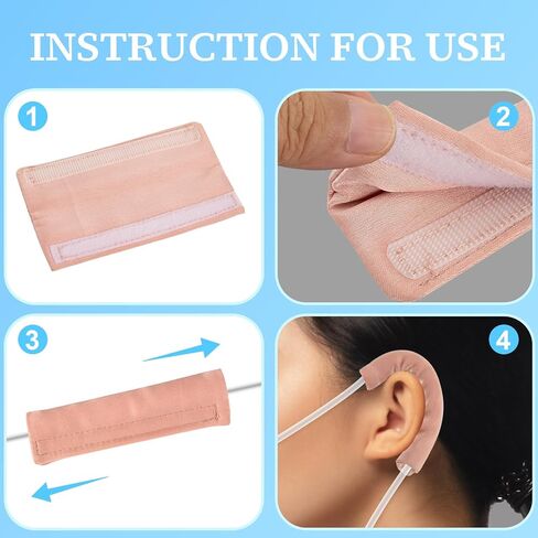 4 Pack Satin Nasal Cannula Ear Cushions Soft Nasal Oxygen Covers Cannula Ear Protector for Oxygen Users to Help Relieve Ear Pain and Prevent Cheek Prevent Ear Soreness in Kuwait