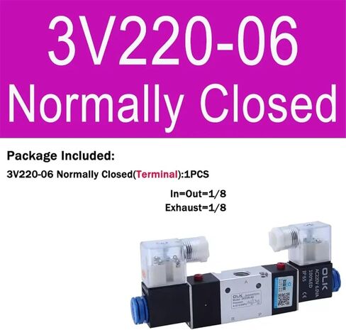 1 قطعة 3V220-08 هوائي صمام الملف اللولبي الهوائي 3/2 طريقة AC220V DC24V AC110V AC12V DC12V صمامات كهرومغناطيسية مغلقة عادة (3V220-08 فقط ، AC24V) in Saudi Arabia