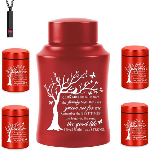 Set of 6 Cremation Urns for Human Ashes Adult 1 Large Decorative Urn for Human Ashes, 4 Small Keepsakes & 1 Urn Necklaces for Ashes for Women Men in Kuwait