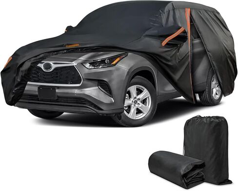 Car Cover for Toyota Highlander 2001-2025, SUV Full Car Cover Waterproof All Weather for Automobiles, Outdoor Sun Rain UV Snow Dust Protection, Custom Fit with Zipper and Reflective Strips in Saudi Arabia