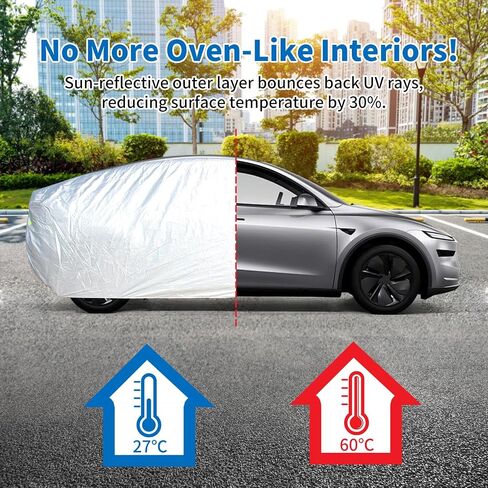 Car Cover Waterproof All Weather Outdoor, Full Exterior Cover for Automobiles, Rain Sun UV Protection Windproof, Scratch Resistant, Breathable, Dustproof (Fits 206"-215" SUV) in Saudi Arabia
