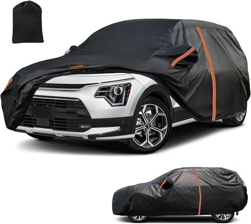 Waterproof SUV Car Cover Custom Fit for 2017-2025 Kia NIRO, All Weather Outdoor SUV Car Covers with Zipper Door, Windproof Bands Cover,Reflective Strip for Snow Rain Dust Cover,Sun UV Protection in Saudi Arabia