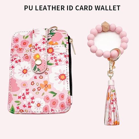 Women's Boho Beaded Wallet,Boho Style Beaded Tassel Keychain Wallet,Wristband Accessories with Flower Fruit Pattern in Saudi Arabia