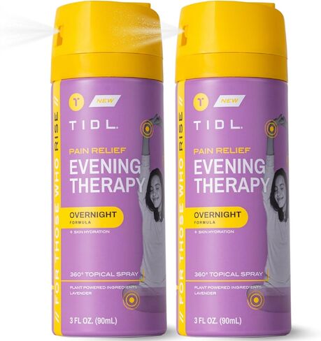 TIDL - Evening Therapy Pain Relief Spray - Fast-Acting Relief for Lower Back, Knee, Muscle & Joint Pain - Nighttime Relaxation & Skin Hydration - Lavender, Topical, Plant-Based Menthol (3oz, 1-Pack) in Kuwait