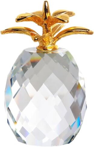 DECHOUS Crystal Pineapple Figurine: Clear Mini Pineapple Statue Decor for Home Table Accents Living Room Office Desk Housewarming in Saudi Arabia