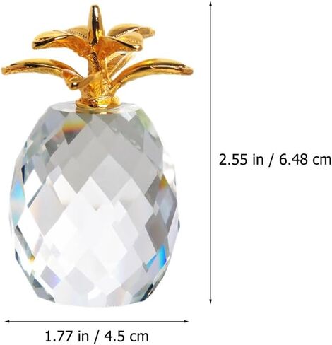 DECHOUS Crystal Pineapple Figurine: Clear Mini Pineapple Statue Decor for Home Table Accents Living Room Office Desk Housewarming in Saudi Arabia