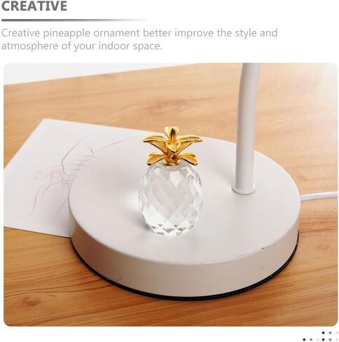 DECHOUS Crystal Pineapple Figurine: Clear Mini Pineapple Statue Decor for Home Table Accents Living Room Office Desk Housewarming in Saudi Arabia
