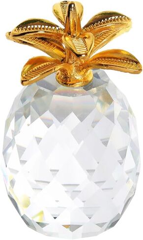 DECHOUS Crystal Pineapple Figurine: Clear Mini Pineapple Statue Decor for Home Table Accents Living Room Office Desk Housewarming in Saudi Arabia