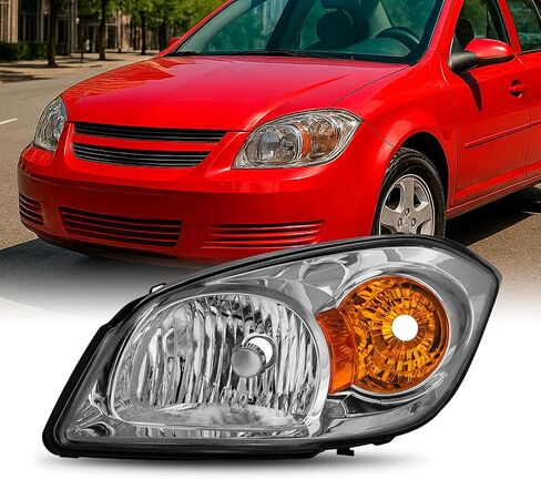 AKKON - Fits 05-10 Chevy Cobalt | Pontiac 05-06 Pursuit | 07-10 G5 Sedan Coupe Chrome Headlights Pair Left+Right [OE Style] in Saudi Arabia