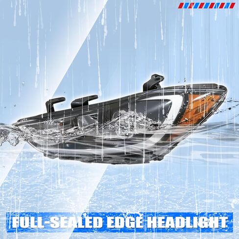 Headlight Assembly Compatible with 2017 2018 Hyundai Elantra w/Bulbs Halogen Headlamp(Left and Right Side) in Kuwait