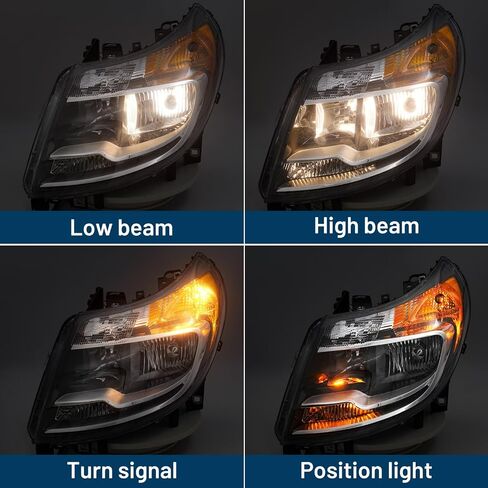 6 Pins Headlight Assembly for Ram ProMaster 1500 2500 3500 Cargo Van 2014-2022 Halogen Headlamp with DRL Right Passenger Side RH 68154588AK CH2503291 in Kuwait