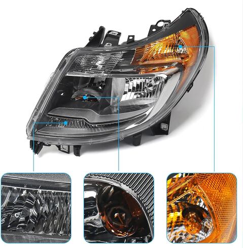 6 Pins Headlight Assembly for Ram ProMaster 1500 2500 3500 Cargo Van 2014-2022 Halogen Headlamp with DRL Right Passenger Side RH 68154588AK CH2503291 in Kuwait