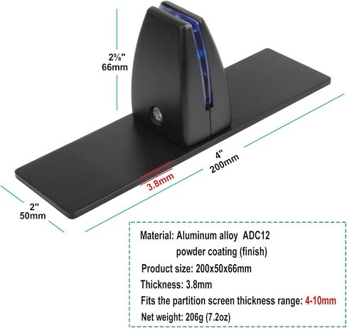4 Pack T Shaped Office Desk Partition Clamp, Sneeze Guard Bracket Support, Aluminum in Kuwait