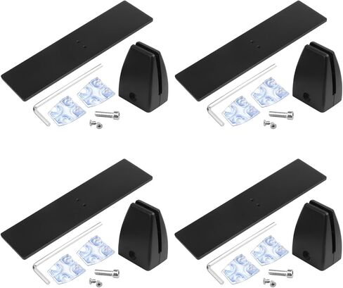 4 Pack T Shaped Office Desk Partition Clamp, Sneeze Guard Bracket Support, Aluminum in Kuwait