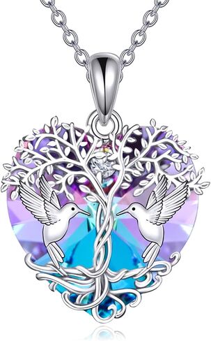 POPKIMI Hummingbird Urn Necklace for Ashes Sterling Silver Crystal Cremation Jewelry in Saudi Arabia