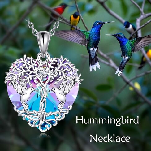 POPKIMI Hummingbird Urn Necklace for Ashes Sterling Silver Crystal Cremation Jewelry in Saudi Arabia