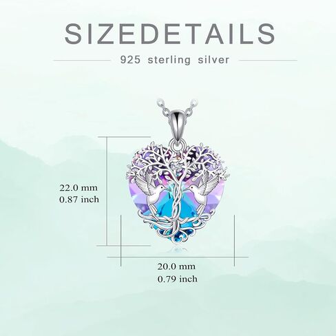 POPKIMI Hummingbird Urn Necklace for Ashes Sterling Silver Crystal Cremation Jewelry in Saudi Arabia
