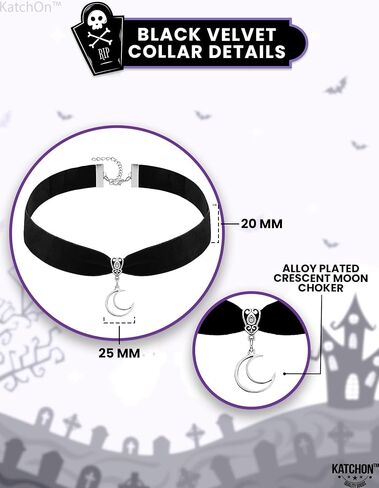 KatchOn Gothic Witch Costume - Black Witch Dress with Collar Choker and Skull for Women - Adult Halloween Costume in Saudi Arabia