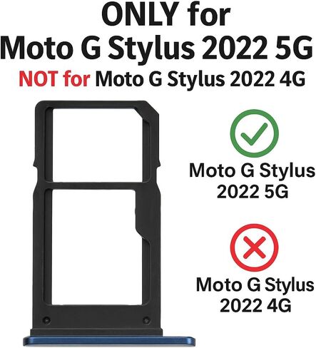 Replacement Single Sim Card Tray SD Slot Holder for Motorola Moto G Stylus (5G) 2022 XT2215 - Steel Blue in Saudi Arabia