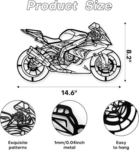 Xedatric Vintage Racing Motorcycle Metal Art Wall Decor for Garage, Home Office - Unique Birthday Gift for Men in Saudi Arabia