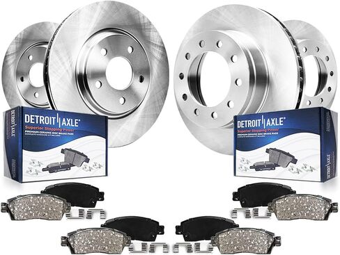 Detroit Axle - Brake Kit for 2003-2011 Lincoln Town Car Brake Rotors and Ceramic Brakes Pads 2004 2005 2006 2007 2008 2009 2010 Replacement in Saudi Arabia
