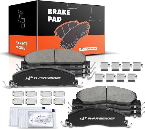 A-Premium Front and Rear Ceramic Disc Brake Pads Set Compatible with Select Dodge and Ram Models - Ram 2500, Ram 3500 2009-2010, 1500 2012, 2500, 3500 2011-2018, with Hardware, 8 Pcs in Saudi Arabia