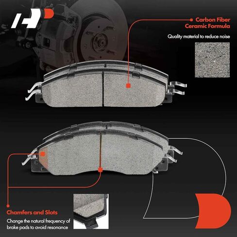 A-Premium Front and Rear Ceramic Disc Brake Pads Set Compatible with Select Dodge and Ram Models - Ram 2500, Ram 3500 2009-2010, 1500 2012, 2500, 3500 2011-2018, with Hardware, 8 Pcs in Saudi Arabia