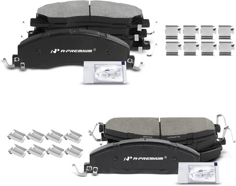 A-Premium Front and Rear Ceramic Disc Brake Pads Set Compatible with Select Dodge and Ram Models - Ram 2500, Ram 3500 2009-2010, 1500 2012, 2500, 3500 2011-2018, with Hardware, 8 Pcs in Saudi Arabia