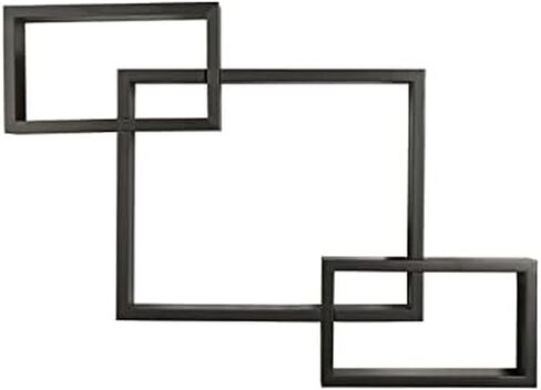 Melannco Interlocking Floating Wall Mount Shelves, Espresso, Set of 3 - 5091208 in Saudi Arabia