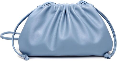 Dressy Pleated Vegan Leather Clutch Purse for Women Super Soft Cloud Dumpling Clutch Bag PU Evening Purse Handbag in Saudi Arabia