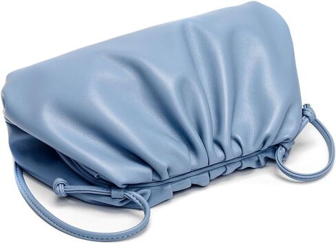 Dressy Pleated Vegan Leather Clutch Purse for Women Super Soft Cloud Dumpling Clutch Bag PU Evening Purse Handbag in Saudi Arabia