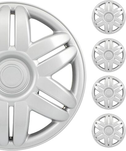 SCITOO 4-Pack Stylish & Tough 13" Silver Hubcaps, Compatible with Cars, Trucks, SUVs in Saudi Arabia