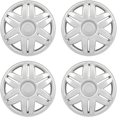 SCITOO 4-Pack Stylish & Tough 13" Silver Hubcaps, Compatible with Cars, Trucks, SUVs in Saudi Arabia