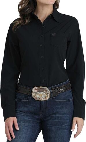 Cinch Women's Black Long Sleeve Button Up Western Shirt in Saudi Arabia
