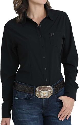 Cinch Women's Black Long Sleeve Button Up Western Shirt in Saudi Arabia