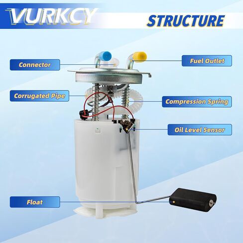 Electric Fuel Pump Module Assembly Compatible with 02-04 Chevy TrailBlazer/GMC Envoy/Oldsmobile Bravada, 03-04 Chevy SSR/Isuzu Ascender, 04 Buick Rainier, 4.2L 5.3L, Replace E3549M, P75053M in Saudi Arabia