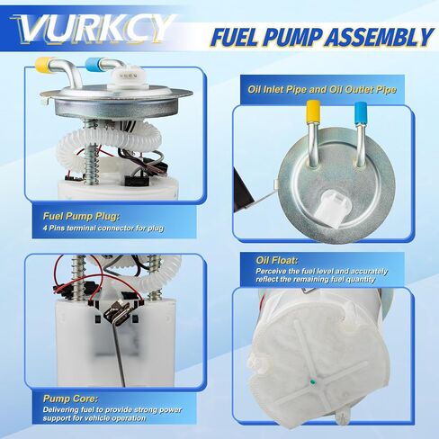 Electric Fuel Pump Module Assembly Compatible with 02-04 Chevy TrailBlazer/GMC Envoy/Oldsmobile Bravada, 03-04 Chevy SSR/Isuzu Ascender, 04 Buick Rainier, 4.2L 5.3L, Replace E3549M, P75053M in Saudi Arabia