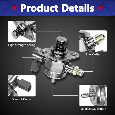 مضخة وقود عالية الضغط 06H127025Q متوافقة مع 2008-2017 Audi A3 Q3 TT TTS، VW Beetle GTI CC Eos Jetta Passat Tiguan الناتج المحلي الإجمالي 905 HM10011 L4 1.8L 2.0L in Saudi Arabia