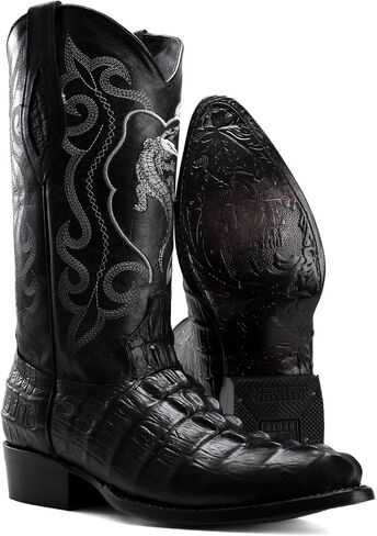 حذاء Joe Boots 904 كلاسيكي للرجال، حذاء غربي بطبعة كايمان غريبة، نعل جلدي من الجلد الأصلي على شكل حرف J in Kuwait