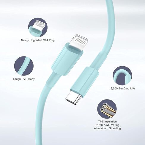 iPhone Fast USB C Charger Block, 20W PD Type C Charging Power Adapter Cube Brick Box, iPhone Wall Charger Plug for Apple iPhone 15 Pro Max/15 Plus/16/14 Pro/14 Plus/13 Pro/13/12 Mini/11, XS/XR/X/iPad in Kuwait