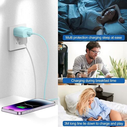 iPhone Fast USB C Charger Block, 20W PD Type C Charging Power Adapter Cube Brick Box, iPhone Wall Charger Plug for Apple iPhone 15 Pro Max/15 Plus/16/14 Pro/14 Plus/13 Pro/13/12 Mini/11, XS/XR/X/iPad in Kuwait