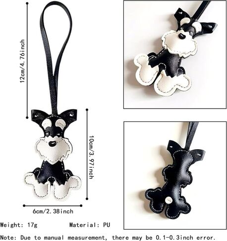 Schnauzer Bag Charm, Cute Dog Keychain for Women, Fashion Puppy Charm for Purse Handbags Bag Accessories PU Key Charms in Kuwait