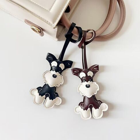 Schnauzer Bag Charm, Cute Dog Keychain for Women, Fashion Puppy Charm for Purse Handbags Bag Accessories PU Key Charms in Kuwait