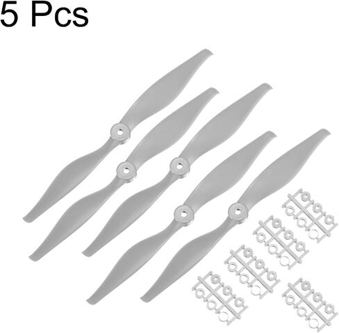 MECCANIXITY 5Pcs 10x5 Inch Propeller RC Propellers 2-Vane Blades Props Gray with Adapter Rings for RC Airplane Aircraft Prop Replacement in Kuwait