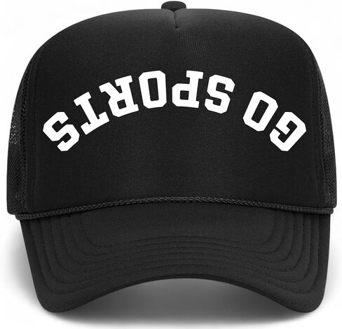 Go Sports Upside Down Reversed Vintage Trucker Hat | Premium Adjustable Snapback Baseball Hat for Men & Women in Saudi Arabia