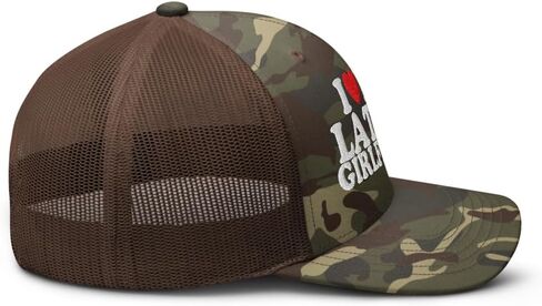NX Camo I Love My Latina Girlfriend Embroidered Curved Bill Camouflage Trucker Hat Low Crown Adjustable Cap in Saudi Arabia