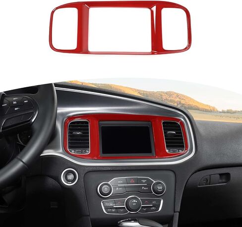 RT-TCZ for Charger Red Center Dash 7" Display Trim Cover for Dodge Charger 2015-2023 Red Interior Accessories (Not fit 8.4inch Screen) in Saudi Arabia