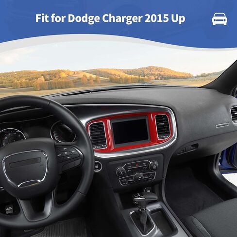 RT-TCZ for Charger Red Center Dash 7" Display Trim Cover for Dodge Charger 2015-2023 Red Interior Accessories (Not fit 8.4inch Screen) in Saudi Arabia
