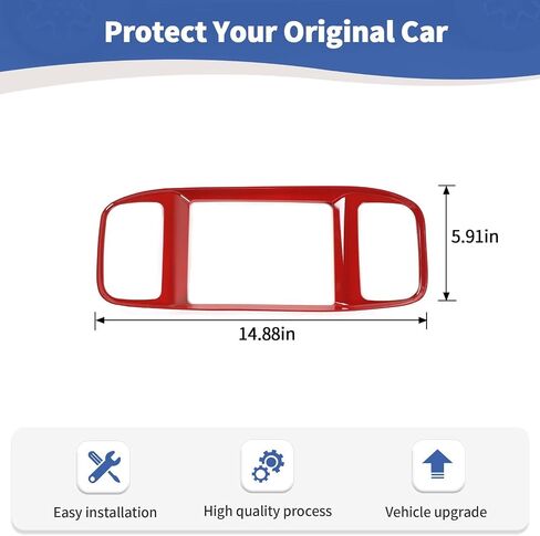 RT-TCZ for Charger Red Center Dash 7" Display Trim Cover for Dodge Charger 2015-2023 Red Interior Accessories (Not fit 8.4inch Screen) in Saudi Arabia